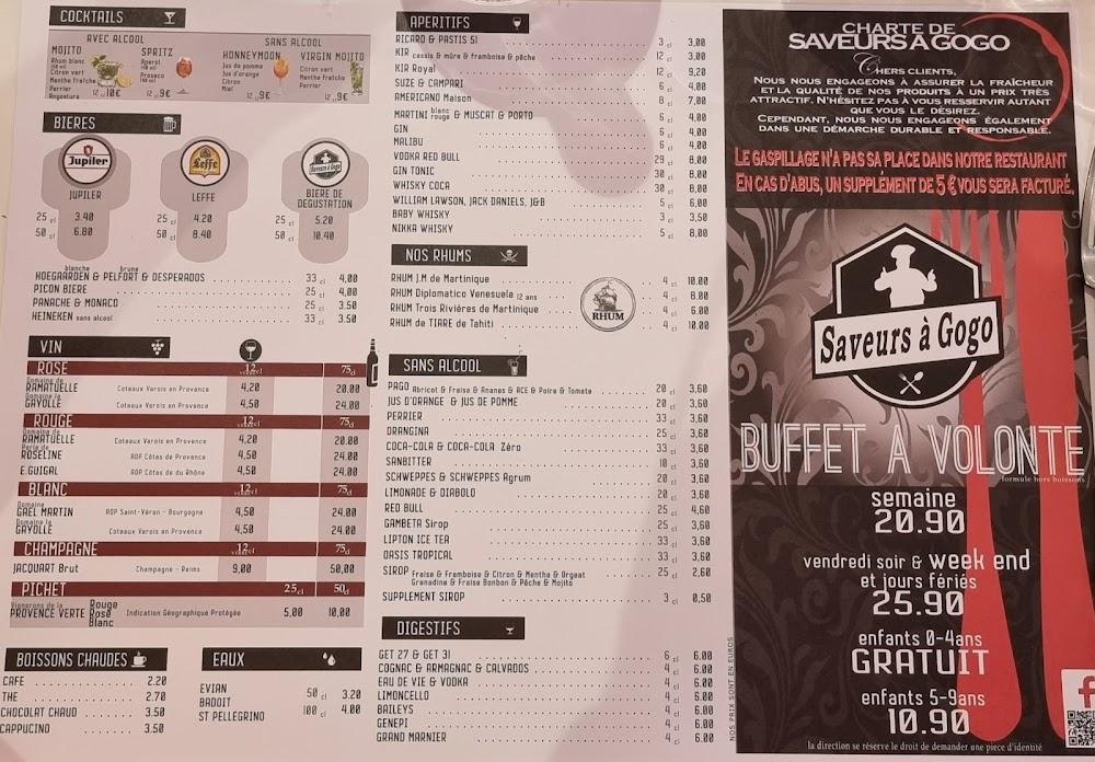 Buffet A Volonte Saveurs A Gogo - Menu Image 1